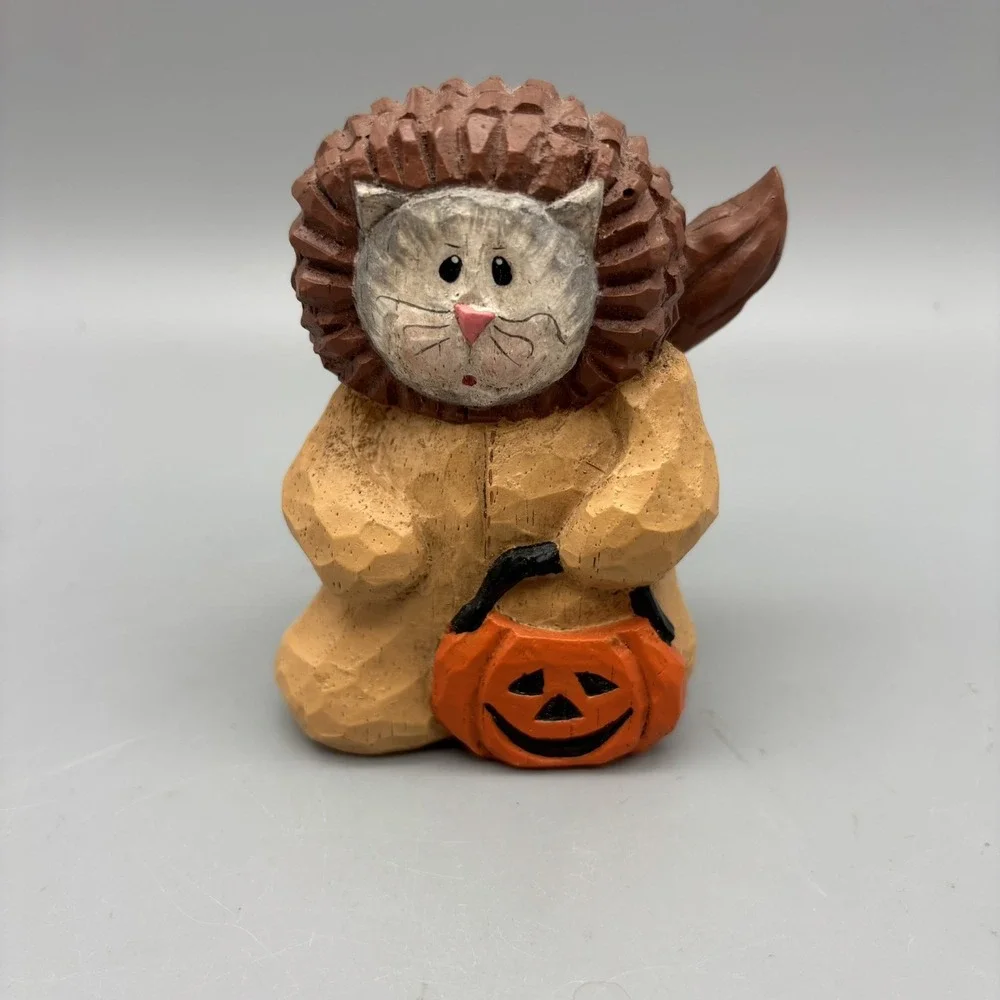 Midwest Eddie Walker Cat In Lion Costume Hand Carved Halloween Figurine 4